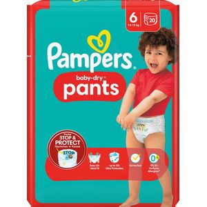 Pampers Baby Pants Baby Dry Maat 6 Extra Large (14-19 kg), 20 luierbroekjes