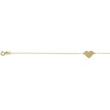 Lucardi Dames Armband met graveerplaat hart - 14 karaat goud - Armband - Cadeau - Moederdag - 19 cm - Geelgoud