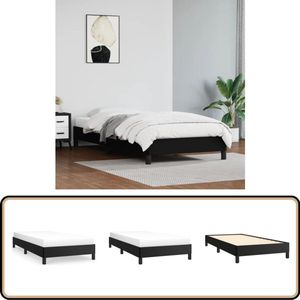 vidaXL Bedframe - Kunstleer - Zwart - 90x190 cm Kunstleder Bed - Slaap Comfort - Tweepersoons Bed - Boxspring Bed - Modern Bed