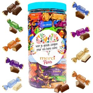 merci Petits chocolade pralines ""merci voor je goede zorgen"" - chocoladecadeau - 7 smaken - 700g