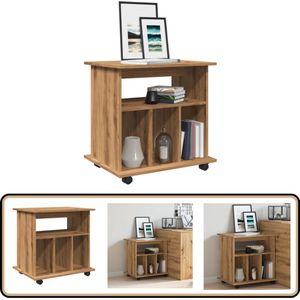 vidaXL Rolkast - 60x45x60 cm - Eiken - Met Wielen Rollende Kast - Rollende Kasten - Kast - Opbergkast Op Wielen