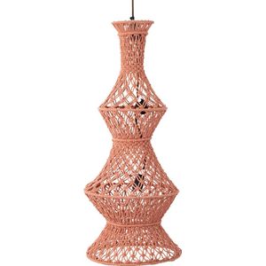 PTMD Milley Orange cotton macrame hanging lamp 3 layers