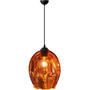 LED Hanglamp - Meteorum XL - Ovaal - Koper Glas - E27