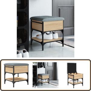 vidaXL Schoenenbank - Sonoma Eiken - 42x42x45 cm Schoenenbankje - Schoenenbankjes - Halbankje - Opbergbankje