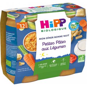 HiPP My Good Night Supper Biologische Groente Pasta Vanaf 12 Maanden 2 Potten