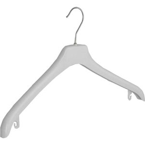 De Kledinghanger Gigant - 40 x Mantelhanger / kostuumhanger kunststof wit met schouderverbreding, 44 cm