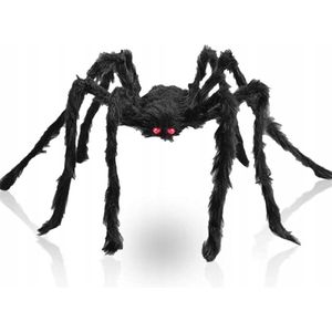 Flexibele XL Harige Zwarte Spin - Grote Spin 50 cm - Halloween Decoratie - Halloween Versiering