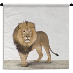Wandkleed Animalprintshop - Leeuw dierenprint kinderkamer Wandkleed katoen 120x120 cm - Wandtapijt met foto