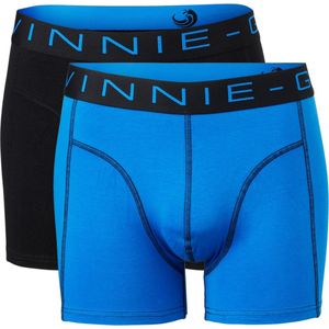 Vinnie-G Boxershorts 2-pack Black /Blue - Maat XXL - Heren Onderbroeken Zwart/Blauw - Geen irritante Labels - Katoen heren ondergoed