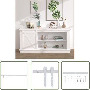 The Living Store Minischuifdeurset - Koolstofstaal - Compact ontwerp - Geruisloos en veilig