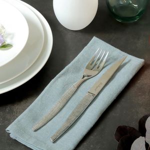 Steakmessenset 6-delig roestvrij staal/zwart handvat 275 x 20 x 3 cm - Inclusief doos