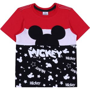 Rood en zwart Mickey Mouse Disney jongens t-shirt