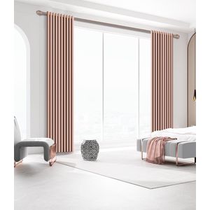 SB Line Kant en klaar Gordijn - Verduisterend - Met ringen - 300x260 cm - Antiek Roze