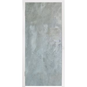 Deursticker Muur - Licht - Schaduw - Beton - 90x235 cm - Deurposter