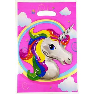 Fako Bijoux® - Uitdeelzakjes - 10 stuks - Traktatie Zakjes Voor Uitdeelcadeautjes - Uitdeelzakjes Kinderfeestje - Verjaardag - 16.5x25cm - Unicorn / Eenhoorn