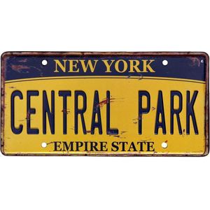 Signs-USA - Souvenir kentekenplaat nummerbord Amerika - verweerd - 30,5 x 15,3 cm - Central Park - New York