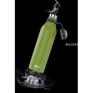 i-Drink- b-Evo - Lime Boccioni - groen - thermofles 500 ml - roestvrij staal - houdt warme dranken tot 12 uur warm en koude dranken tot 20 uur fris - verwijderbare bodem ideaal om binnenin schoon te maken