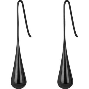 Chic by Lirette - Titanium Druppelvorm Oorbellen Zwart - Oorhangers Zwartkleurig inc. Sieradenzakje