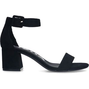 Sacha - Dames - Zwarte suède sandalen met blokhak - Maat 36