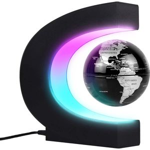 Magnetisch Zwevende Wereldbol met Verlichting - Magnetisch - Lamp - Aardbol - Decoratie ZWART