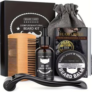 Bovista Baardgroei Kit - Dermaroller - Baardverzorging Set - Dermaroller Haargroei - Baardgroei - Baardgroei Olie - 4 In 1