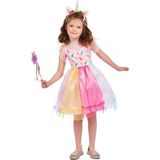 LUCIDA - Veelkleurige magische eenhoorn outfit voor meisjes - S 110/122 (4-6 jaar)