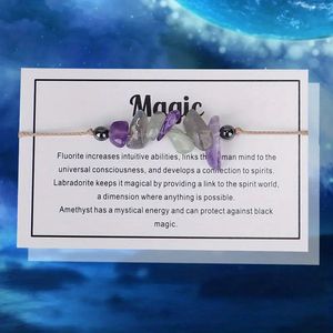 Bixorp ""Magic"" Cadeau Armband - Edelsteen Armbandje op kaartje - Fluoriet, Labradoriet & Amethist