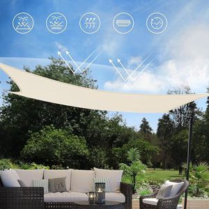 Schaduw Zeil Zonnescherm Schaduwdoek Rechthoekig Waterdicht Zonwering met UV-bescherming, voor Tuin, Balkon, Terras, Camping 5 x 5 m