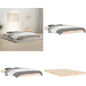 vidaXL Bedframe massief grenenhout 120x190 cm - Bedframe - Bedframes - Ledikant - Ledikanten