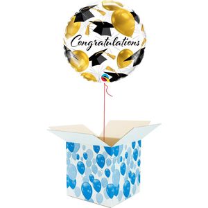 Helium Ballon gevuld met helium - Congratulations! - Cadeauverpakking - Gefeliciteerd - Geslaagd - Folieballon - Helium ballonnen gevuld