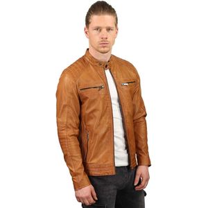 Versano Reno Leren Heren Bikerjack Heren Jack XL - Cognac