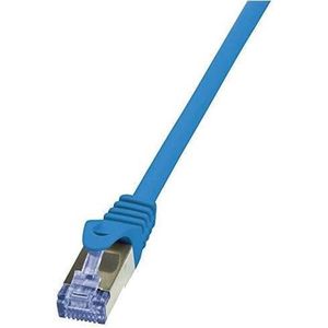 Logilink Cq3016S Rj45 Netwerk Aansluitkabel Cat 6A S/Ftp 0.25 M Blauw Vlambestendig Snagless