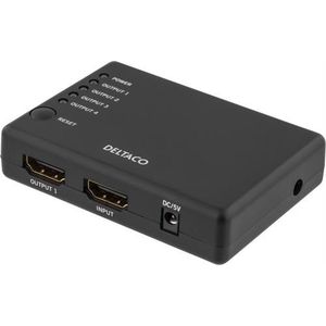 DELTACO PRIME HDMI-7005, 4 Poorts HDMI 1.4a splitter, met 3D, 4K en HDCP 1.3 ondersteuning