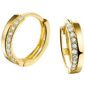 TFT Klapoorringen Zirkonia 2,5 X 12 Mm Geelgoud Glanzend