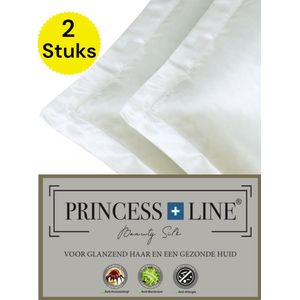 Princess Line Satijnen Beauty Silk Kussensloop - Zijden Zacht Beddengoed- Goed Voor De Haar En Huid- Ecru-Set van 2 Stuks-60 x 70 CM