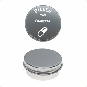 Pillen Blikje Met Naam Gravering - Charissa