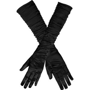 Boland - Handschoenen elleboog Hollywood black Zwart - Volwassenen - Vrouwen - Showgirl - Glitter and Glamour