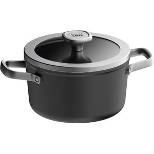 LEO Kookpot antikleef met deksel Graphite - Ø 20cm - Zwart -