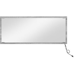 vidaXL - Spiegel - Grijze - sonoma - Bewerkt - hout - 90 - x - 33 - cm - Badkamerspiegel