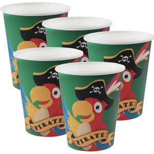 Santex feest wegwerp bekertjes - piraat - 50x stuks - 270 ml - groen - karton