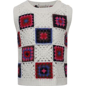 Looxs Revolution Crochet Top Truien & Vesten Meisjes - Sweater - Hoodie - Vest- Wit - Maat 116/140