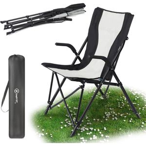 Folding Camping Chair - Black/Cream White