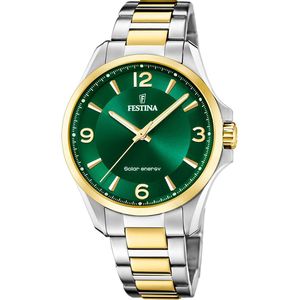 Festina heren solar energy bicolor horloge groene wijzerplaat