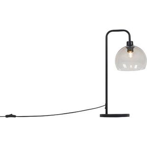 QAZQA maly - Moderne Tafellamp met kap - 1 lichts - H 550 mm - Zwart - Woonkamer | Slaapkamer | Keuken