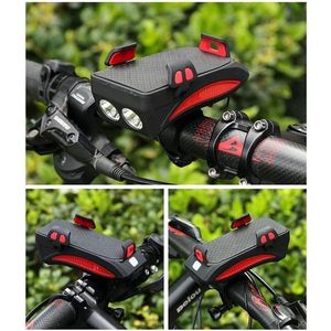 Telefoonhouder fiets, Smartphone houder, met geluid (hoorn 130DB), LED licht (3 standen waaronder knipperlicht), Oplaadbaar met USB aansluiting en je kan dan vervolgens je telefoon opladen tijdens het fietsen.