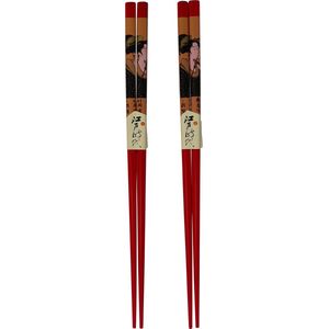 DongDong - Eetstokjes Japanse stijl - 2 paar - Geisha motief - 22,5 cm