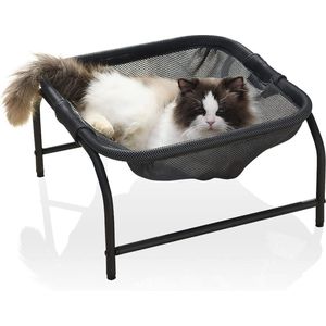 Groot vierkant kattenbed, 2022 upgrade verhoogde hangmat voor katten, kattenbed om te slapen, kattenmand voor binnen en buiten, kattenaccessoires, kattennest voor kat of bank voor de zome