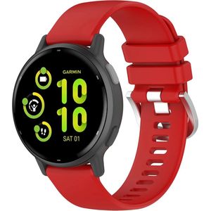 Strap-it Siliconen classic bandje - geschikt voor Garmin Venu / Venu SQ / SQ 2 / Venu 2 Plus / Vivoactive 3 / Vivoactive 5 / Vivomove (HR - Style - Luxe - Sport) / Forerunner 245 / 645 / 165 / 55 - rood