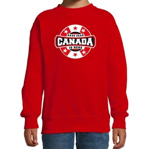 Have fear Canada is here sweater met sterren embleem in de kleuren van de Canadese vlag - rood - kids - Canada supporter / Canadees elftal fan trui / EK / WK / kleding 110/116