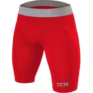 TCA Mannen Pro Performance Compressie Basislaag Thermische Onderbroek Shorts - Rood, XXL